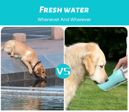 Portable Dog Water Bottle With One Touch Dispense & Lock